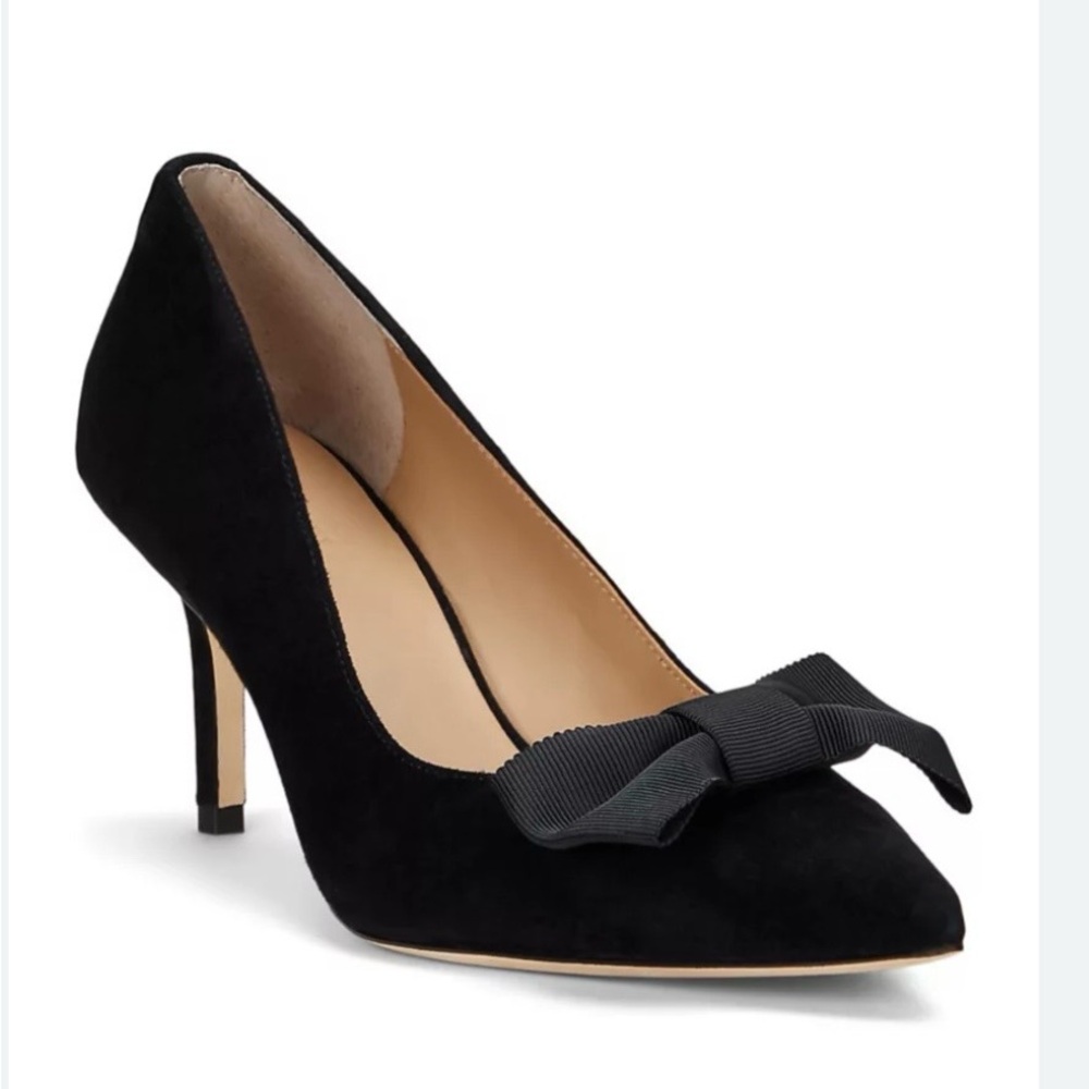 Ralph Lauren Black Suede Heels with Bow